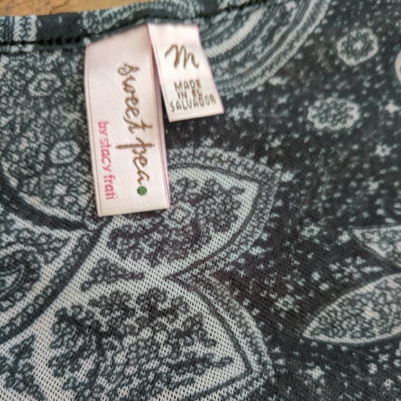 Dark teal mesh lotus top w capped sleeves NWOT - Picture 5 of 5